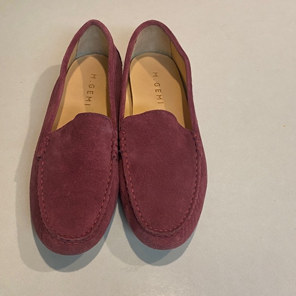 M. GEMI THE FELIZE SUEDE DRIVING SHOE MOCCASIN LOAFER BURGUNDY WOMENS SZ 39 - Picture 4 of 14
